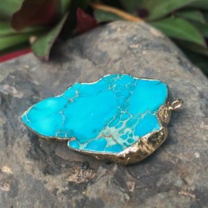 blue impression jasper gemstone pendant