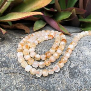 citrine faceted gemstone cube beads natural crystals