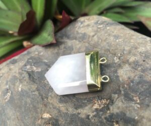 clear quartz gemstone pendant