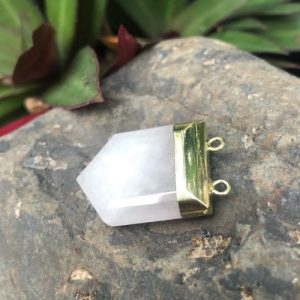 clear quartz gemstone pendant