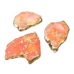 orange impression jasper gemstone pendant