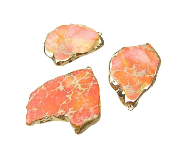 orange impression jasper gemstone pendant