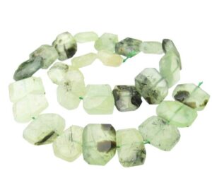 prehnite faceted slab gemstone beads