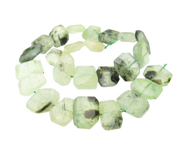 prehnite faceted slab gemstone beads