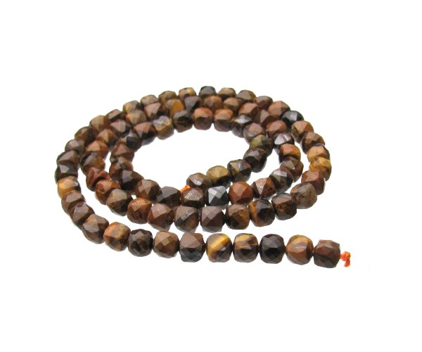 tiger eye faceted cube gemstone beads