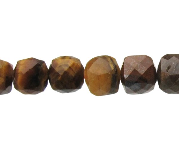 tiger eye faceted cube gemstone beads