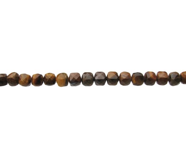 tiger eye faceted cube gemstone beads