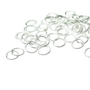 Bright Silver Toned Jump Rings 6mm - 100pcs