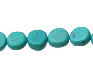 turquoise magnesite coin gemstone beads 10mm