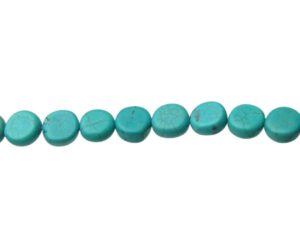 turquoise magnesite coin gemstone beads 10mm