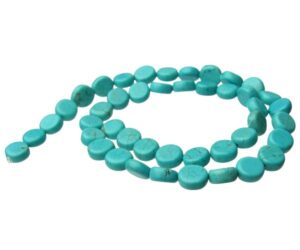 turquoise magnesite coin gemstone beads 10mm