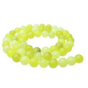Lemon Jade Gemstone Round Beads - 6mm [strand]