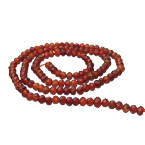 orange garnet faceted rondelle beads