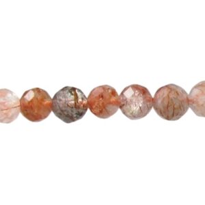 red rutilated quartz 4mm beads