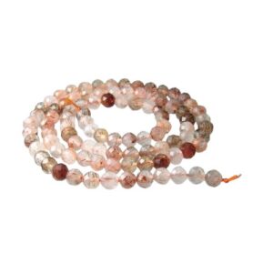 red rutilated quartz 4mm beads