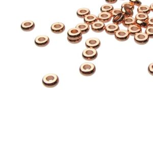 rose gold 4mm wheel beads