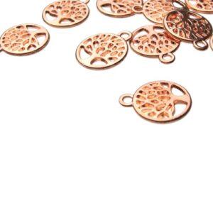 rose gold tree of life charm