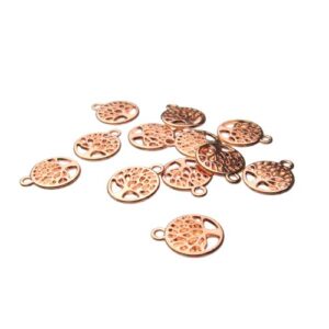 rose gold tree of life charm