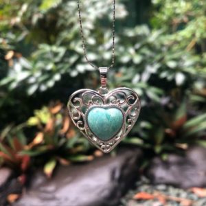 amazonite gemstone heart pendant