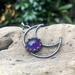 amethyst moon pendant