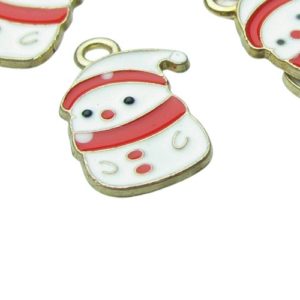christmas enamel charms snowman