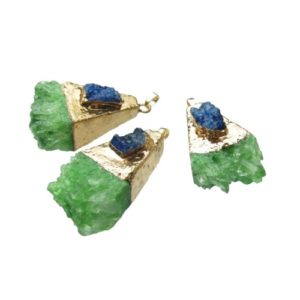 green quartz cluster gemstone pendant