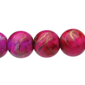pink purple marble glass beads 10mm round