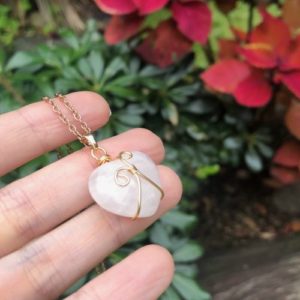 rose quartz heart pendant natural gemstone australia