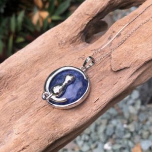 sodalite cat moon gemstone pendant australia