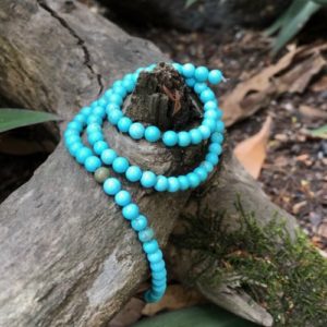 turquoise howlite 4mm round gemstone beads