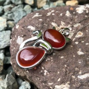 carnelian cat gemstone pendant natural