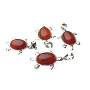 carnelian turtle gemstone pendant