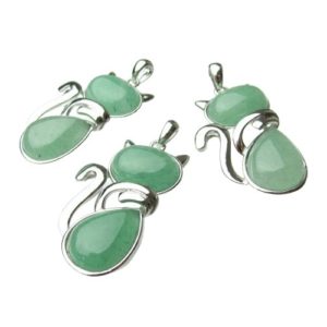 green aventurine cat gemstone pendant natural crystals australia