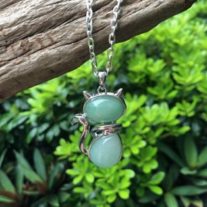 green aventurine cat gemstone pendant natural crystals australia