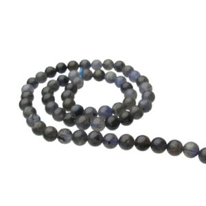iolite A grade gemstone round beads 6mm