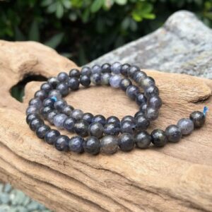 iolite A grade gemstone round beads 6mm