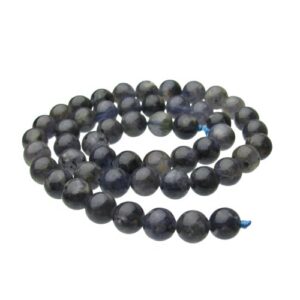 iolite 8mm round gemstone beads