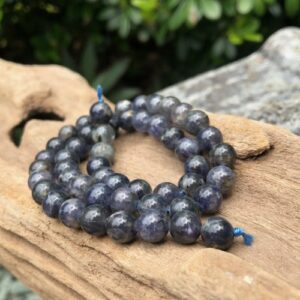 iolite 8mm round gemstone beads