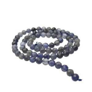 iolite faceted 5mm round gemstone beads