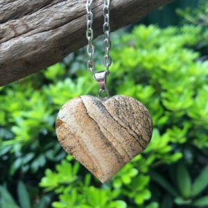 picture jasper heart gemstone pendant australia