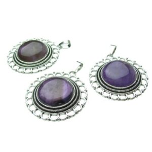amethyst filigree gemstone pendant natural crystals australia