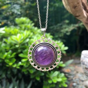 amethyst filigree gemstone pendant natural crystals australia