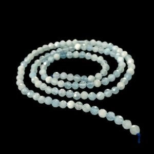 aquamarine faceted tiny 3mm gemstone beads