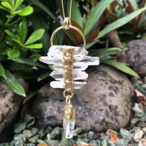 clear quartz natural point crystals pendant