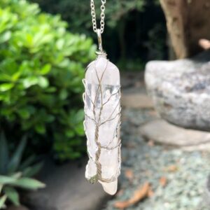 clear quartz crystal point tree of life
