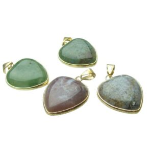 fancy jasper gemstone heart pendant australia
