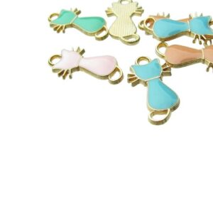 enamel cat charms