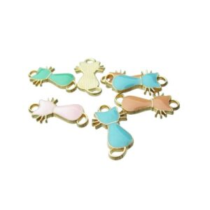 enamel cat charms