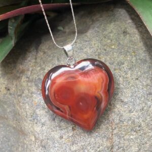 red agate gemstone heart pendant australia
