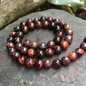red tiger eye B grade 8mm beads